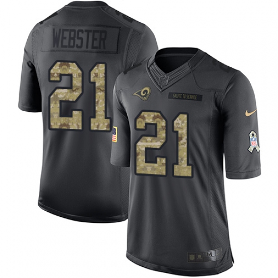Youth Nike Los Angeles Rams #21 Kayvon Webster Limited Black 2016 Salute to Service NFL Jersey - Ujersey