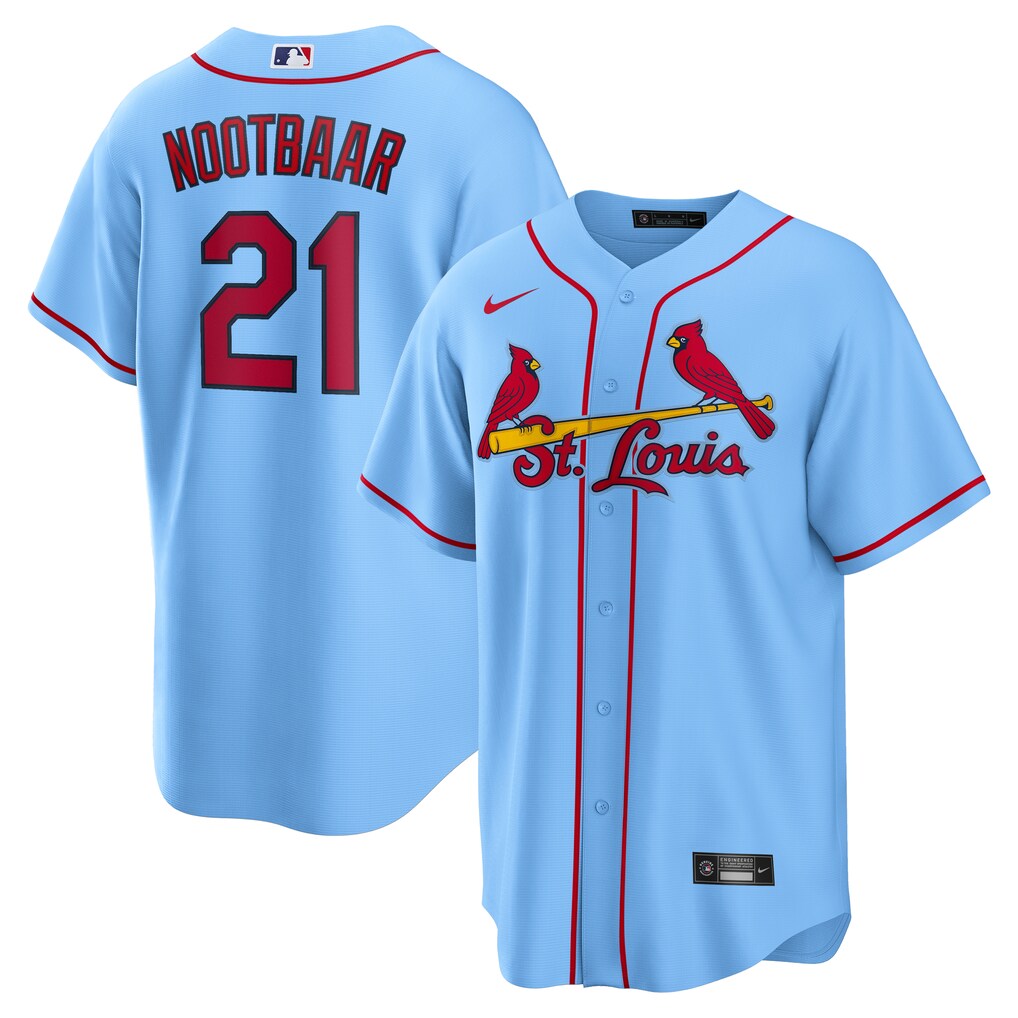 Men's St. Louis Cardinals Lars Nootbaar Nike Light Blue Alternate Replica Jersey - U-jersey