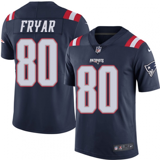 Men's Nike New England Patriots #80 Irving Fryar Limited Navy Blue Rush Vapor Untouchable NFL Jersey - Ujersey