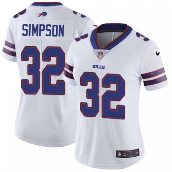 Women's Nike Buffalo Bills #32 O. J. Simpson White Vapor Untouchable Limited Player NFL Jersey - Ujersey