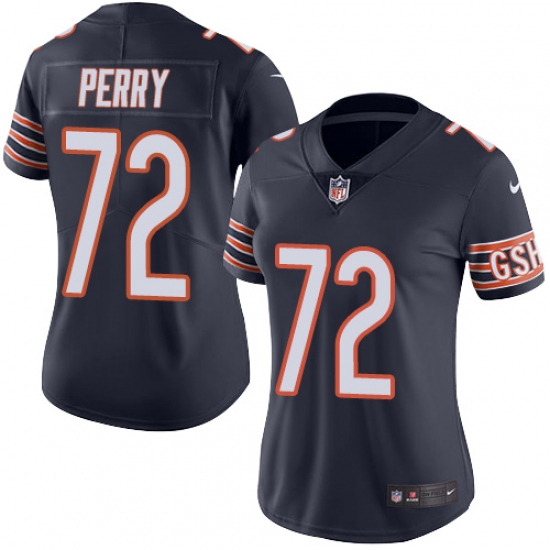 Women's Nike Chicago Bears #72 William Perry Navy Blue Team Color Vapor Untouchable Limited Player NFL Jersey - Ujersey