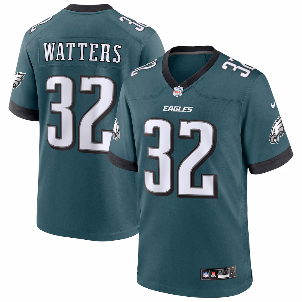 Men's Philadelphia Eagles Ricky Watters Nike Midnight Green Team Retired Player Game Jersey - Ujersey Shop