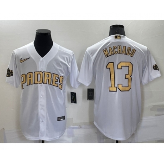 Men's San Diego Padres #13 Manny Machado White 2022 All Star Stitched Cool Base Nike Jersey - Ujersey
