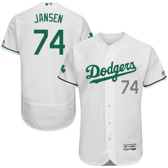Men's Majestic Los Angeles Dodgers #74 Kenley Jansen White Celtic Flexbase Authentic Collection MLB Jersey - Ujersey