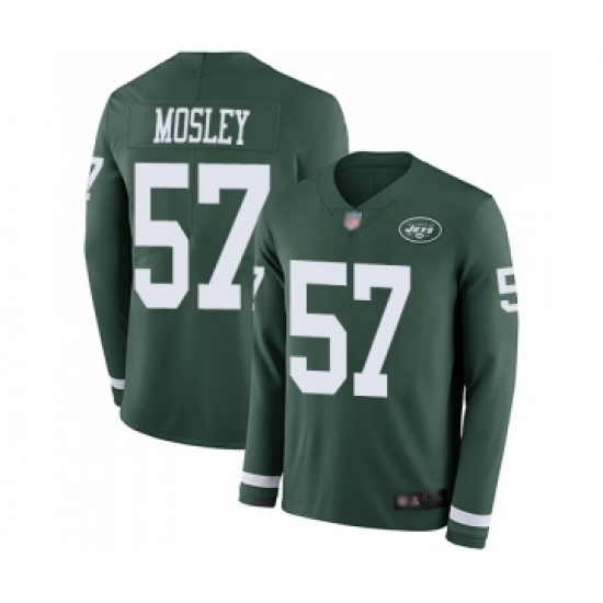 Youth New York Jets #57 C.J. Mosley Limited Green Therma Long Sleeve Football Jersey - Ujersey