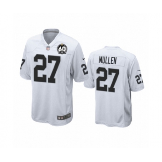 Women's Oakland Raiders #27 Trayvon Mullen Game 60th Anniversary White Football Jersey