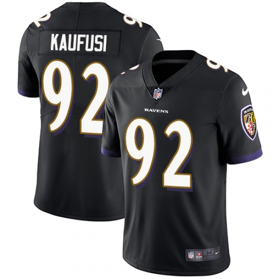 Youth Nike Baltimore Ravens #92 Bronson Kaufusi Black Alternate Vapor Untouchable Limited Player NFL Jersey - Ujersey
