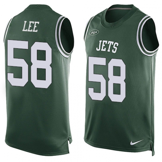 Men's Nike New York Jets #58 Darron Lee Limited Green Player Name & Number Tank Top NFL Jersey - Ujersey