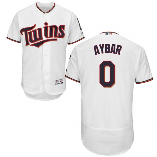 Men's Majestic Minnesota Twins #0 Erick Aybar White Home Flex Base Authentic Collection MLB Jersey