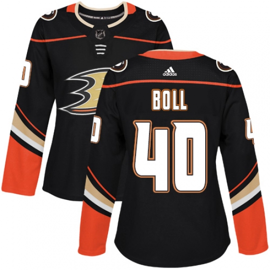 Women's Adidas Anaheim Ducks #40 Jared Boll Premier Black Home NHL Jersey - Ujersey