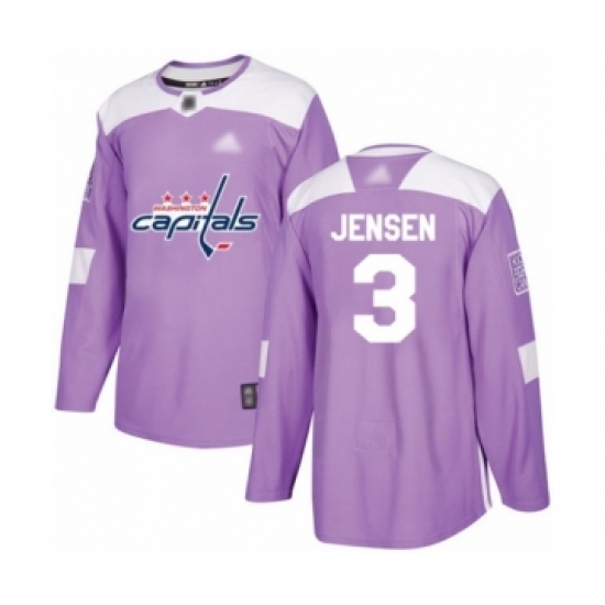 Youth Washington Capitals #3 Nick Jensen Authentic Purple Fights Cancer Practice Hockey Jersey - Ujersey