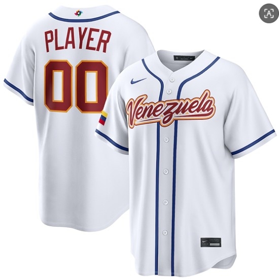 Men's Venezuela Baseball Active Player Custom White 2026 World Baseball Classic Home Stadium Stitched Jersey - Ujersey