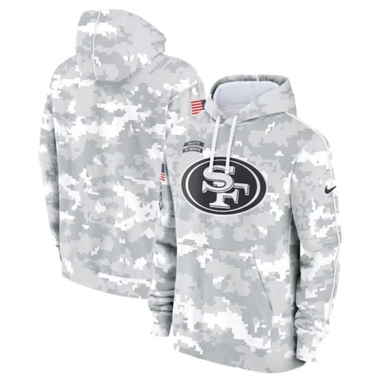 Men's San Francisco 49ers 2024 Arctic Camo Salute To Service Club Fleece Pullover Hoodie - Ujersey