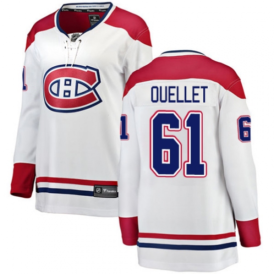 Women's Montreal Canadiens #61 Xavier Ouellet Authentic White Away Fanatics Branded Breakaway NHL Jersey - Ujersey