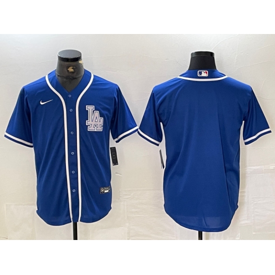 Men's Los Angeles Dodgers Blank Blue Cool Base Stitched Baseball Jersey - Ujersey