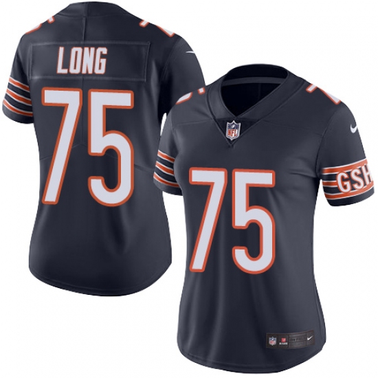 Women's Nike Chicago Bears #75 Kyle Long Navy Blue Team Color Vapor Untouchable Limited Player NFL Jersey - Ujersey
