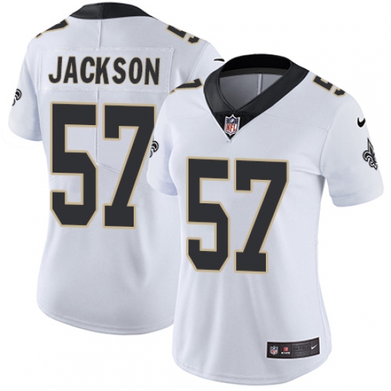 Women's Nike New Orleans Saints #57 Rickey Jackson White Vapor Untouchable Limited Player NFL Jersey - Ujersey