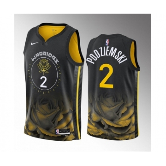 Men's Golden State Warriors #2 Brandin Podziemski Black 2023 Draft City Edition Swingman Stitched Basketball Jersey - Ujersey