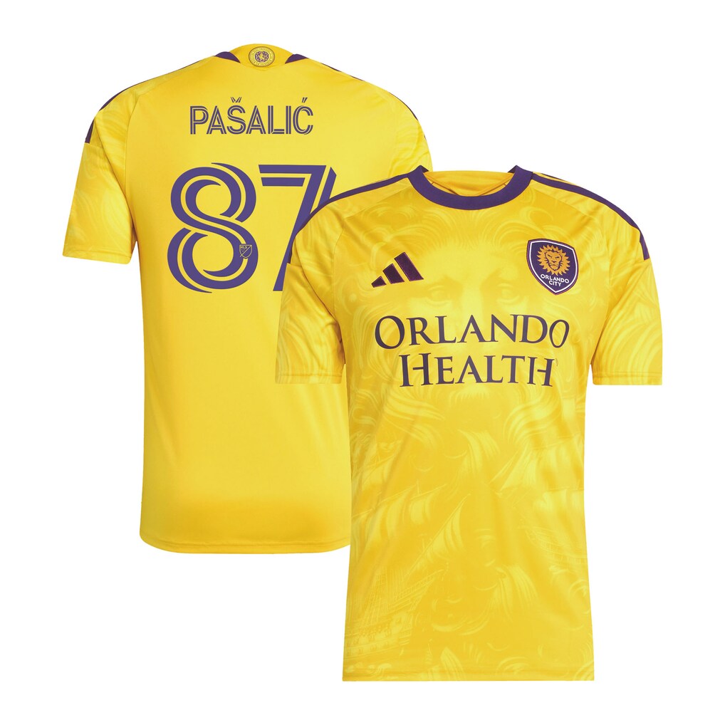 Men's Orlando City SC Marco Pašalić adidas Gold 2026 Sunken Treasure Kit Replica Jersey - Ujersey