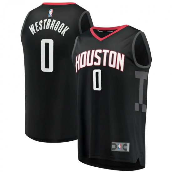 Men's Houston Rockets #0 Russell Westbrook Fanatics Branded Black 2020-21 Fast Break Player Jersey - Ujersey