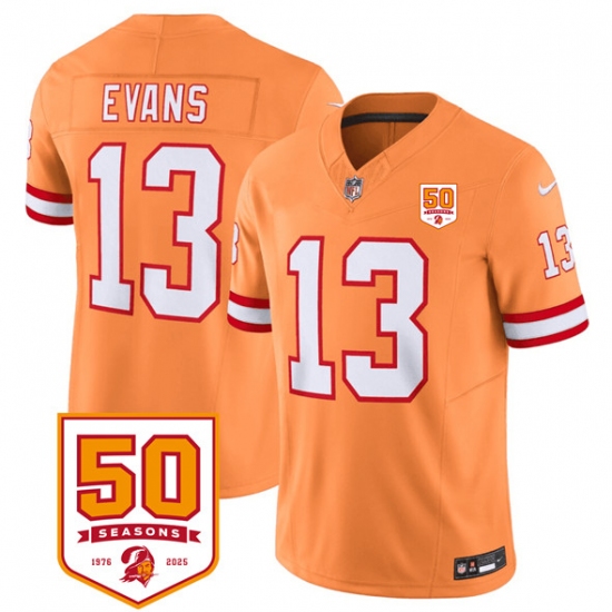 Men's Tampa Bay Buccaneers #13 Mike Evans Orange 2025 F.U.S.E. 50th Anniversary Vapor Untouchable Limited Football Stitched Jersey - Ujersey