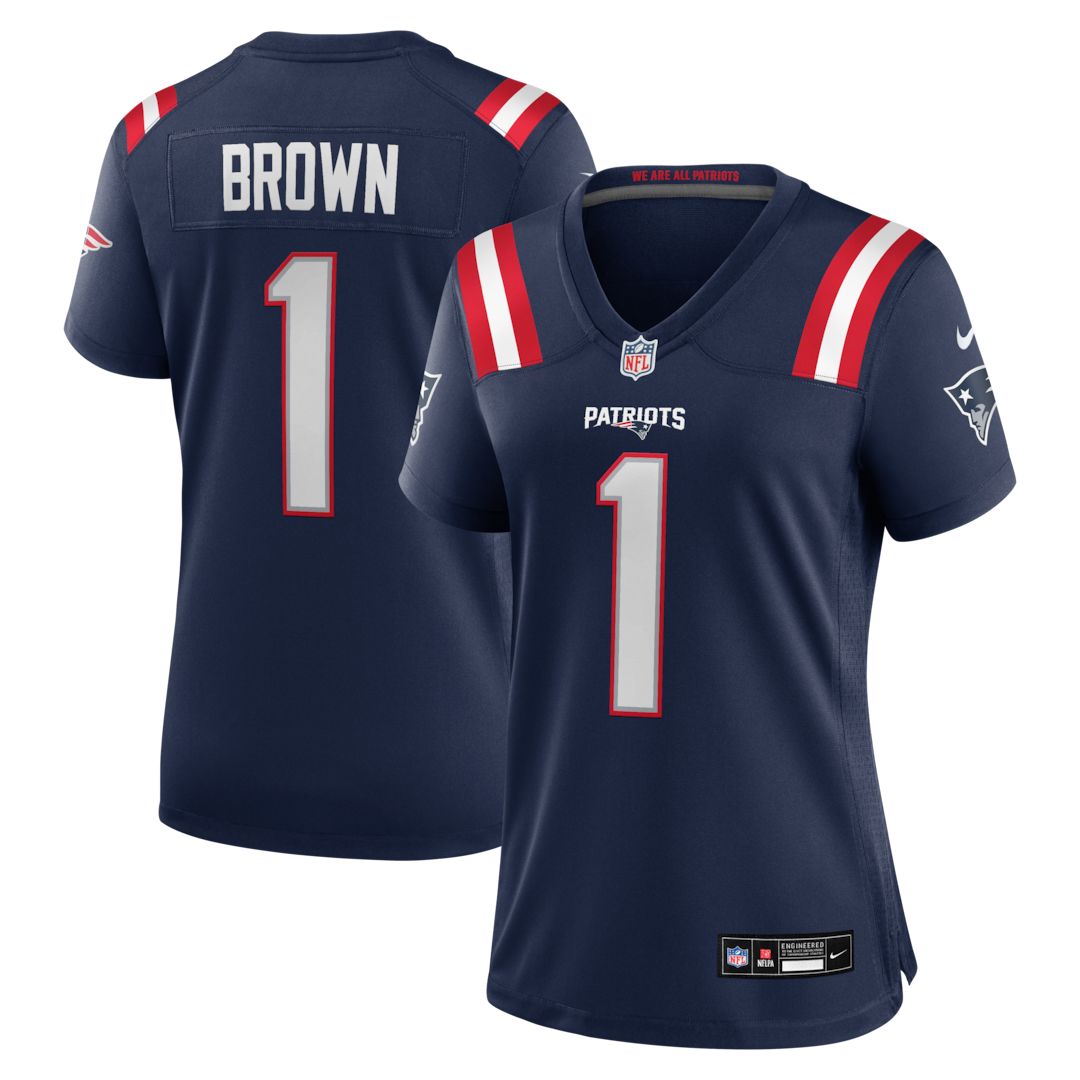 Women's New England Patriots A.J. Brown Nike Navy Game Jersey - Ujersey