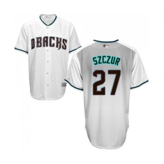 Men's Arizona Diamondbacks #27 Matt Szczur Replica White Capri Cool Base Baseball Jersey - Ujersey