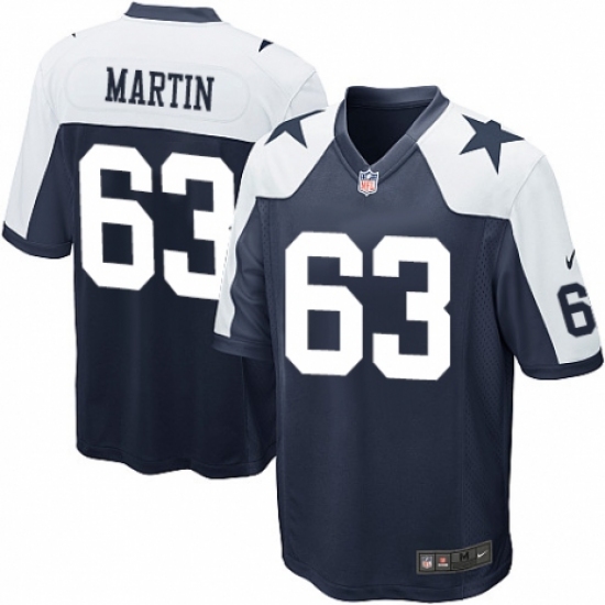 Men's Nike Dallas Cowboys #63 Marcus Martin Game Navy Blue Throwback Alternate NFL Jersey - Ujersey
