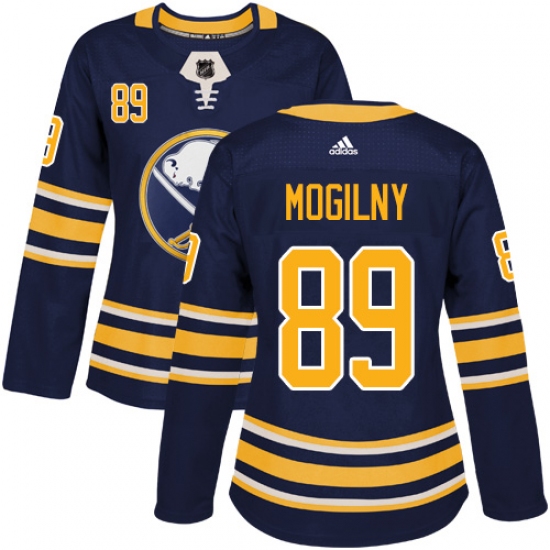 Women's Adidas Buffalo Sabres #89 Alexander Mogilny Premier Navy Blue Home NHL Jersey - Ujersey