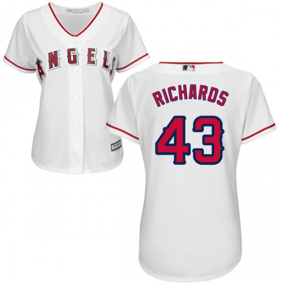 Women's Majestic Los Angeles Angels of Anaheim #43 Garrett Richards Authentic White Home Cool Base MLB Jersey - Ujersey