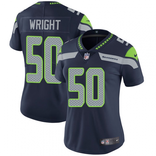 Women's Nike Seattle Seahawks #50 K.J. Wright Elite Steel Blue Team Color NFL Jersey - Ujersey