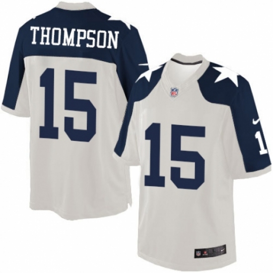 Men's Nike Dallas Cowboys #15 Deonte Thompson Limited White Throwback Alternate NFL Jersey - Ujersey