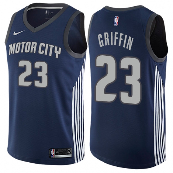 Youth Nike Detroit Pistons #23 Blake Griffin Swingman Navy Blue NBA Jersey - City Edition - Ujersey