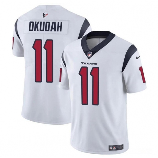 Men's Houston Texans #11 Jeff Okudah White Vapor Untouchable Football Stitched Jersey - Ujersey