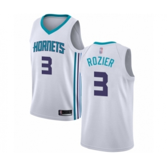 Youth Jordan Charlotte Hornets #3 Terry Rozier Swingman White Basketball Jersey - Association Edition - Ujersey
