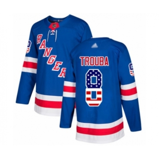 Youth New York Rangers #8 Jacob Trouba Authentic Royal Blue USA Flag Fashion Hockey Jersey - Ujersey