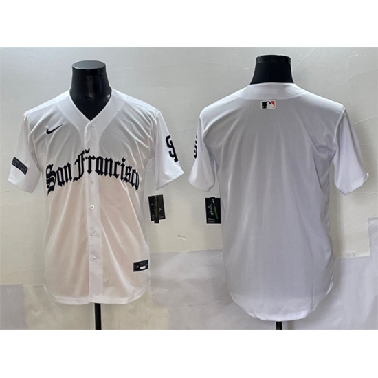 Men's San Francisco Giants Blank White 'Gothic Fog Edition' Vapor Premier Limited Stitched Jersey - Ujersey