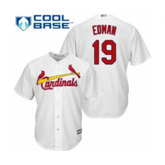 Youth St. Louis Cardinals #19 Tommy Edman Authentic White Home Cool Base Baseball Player Jersey - Ujersey