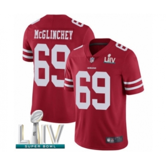 Youth San Francisco 49ers #69 Mike McGlinchey Red Team Color Vapor Untouchable Limited Player Super Bowl LIV Bound Football Jersey - Ujersey