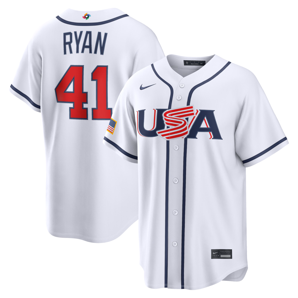 Men's USA Baseball Joe Ryan Nike White 2026 World Baseball Classic Home Stadium Jersey - ujerseystore