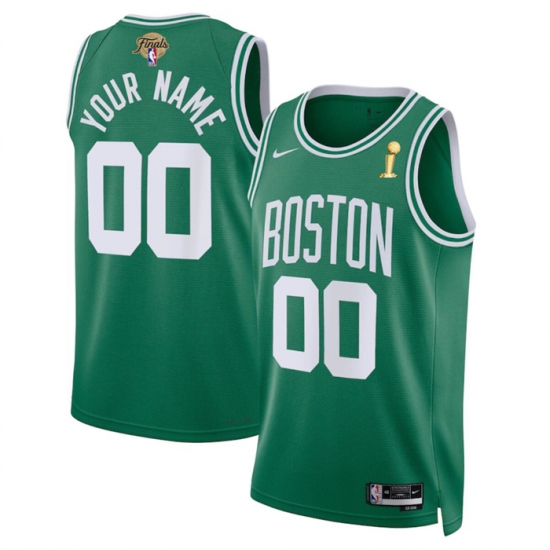 Men's Boston Celtics Active Player Custom Kelly Green 2024 Finals Champions Icon Edition Stitched Basketball Jersey - Ujersey