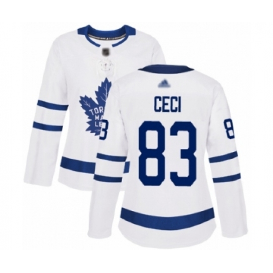 Women's Toronto Maple Leafs #83 Cody Ceci Authentic White Away Hockey Jersey - Ujersey
