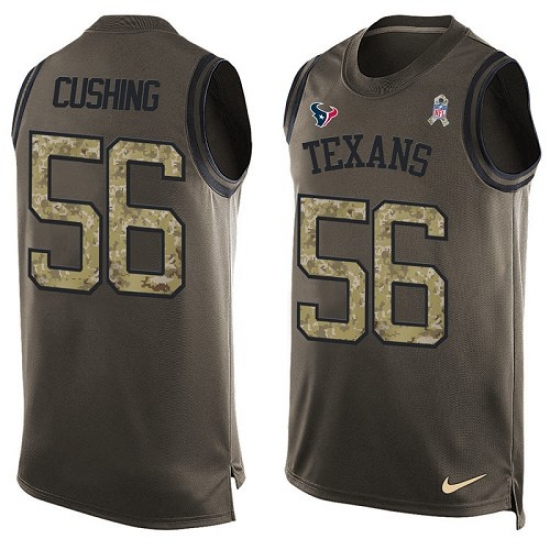Men's Nike Houston Texans #56 Brian Cushing Limited Green Salute to Service Tank Top NFL Jersey - Ujersey