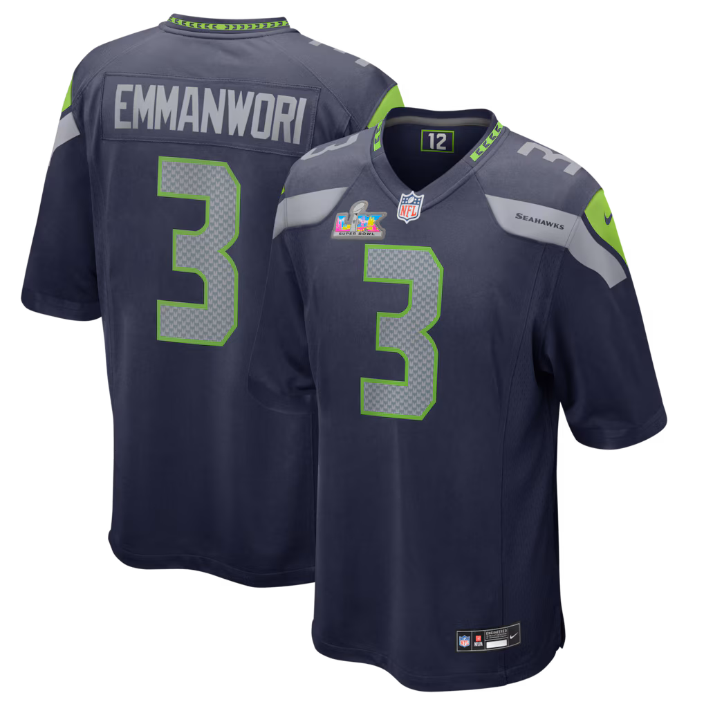 Men's Seattle Seahawks Nick Emmanwori Nike College Navy Super Bowl LX Patch Game Jersey - Vujersey Los Angeles Rams