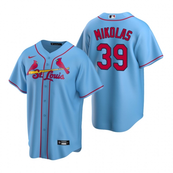Men's Nike St. Louis Cardinals #39 Miles Mikolas Light Blue Alternate Stitched Baseball Jersey - Ujersey