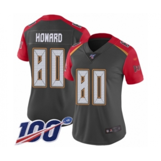 Women's Tampa Bay Buccaneers #80 O. J. Howard Limited Gray Inverted Legend 100th Season Football Jersey - Ujersey