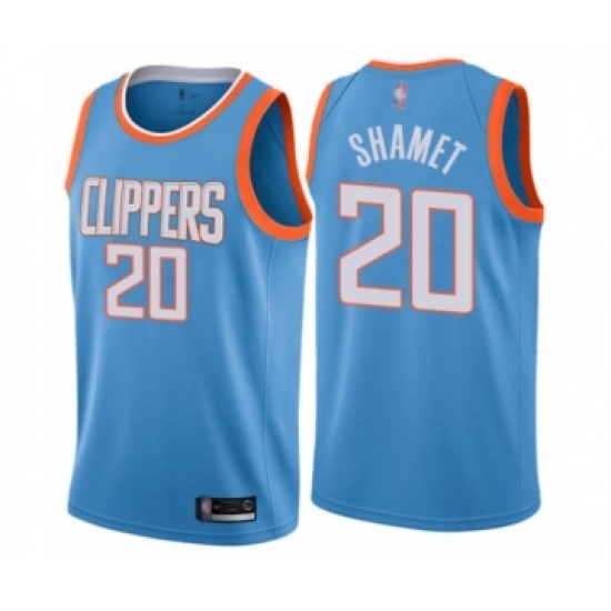Women's Los Angeles Clippers #20 Landry Shamet Swingman Blue Basketball Jersey - City Edition