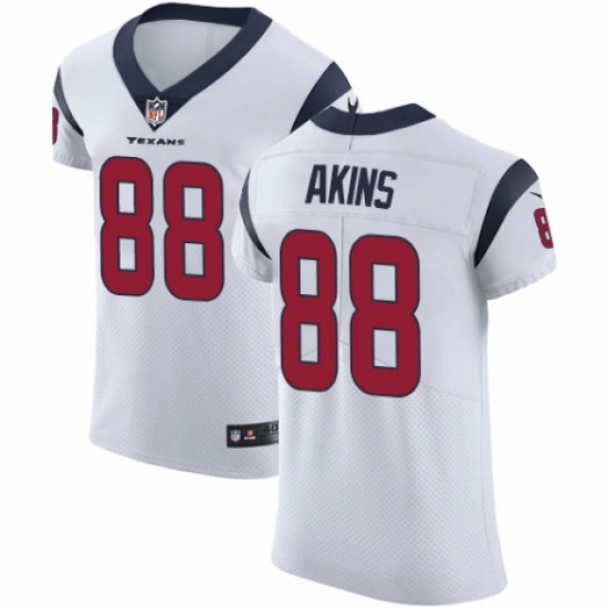 Men's Nike Houston Texans #88 Jordan Akins White Vapor Untouchable Elite Player NFL Jersey - Ujersey