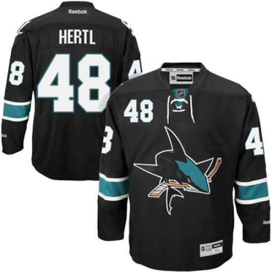 Youth Reebok San Jose Sharks #48 Tomas Hertl Authentic Black Third NHL Jersey - Ujersey