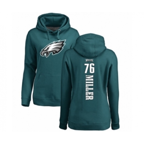 Women's Philadelphia Eagles #76 Shareef Miller Green Backer Pullover Hoodie - Ujersey NHL